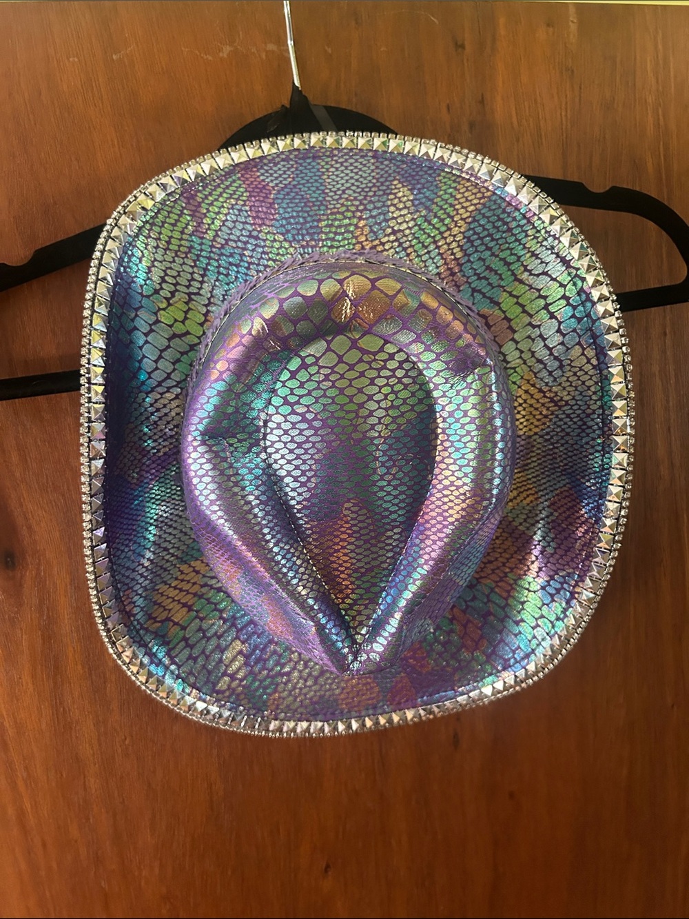Kids Iridescent Purple Snake-Print Cowboy Hat - Shimmery Fun